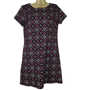 Loft‎ Medallion Burgundy Jacquard Dress Medium
